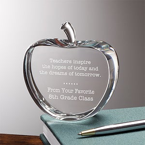 Teachers Inspire Personalized Crystal Apple Keepsake
